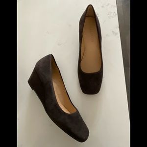 Talbots Lucha2-M/F Suede Platform Wedge, Color Coffee Bean, Size 6-1/2M